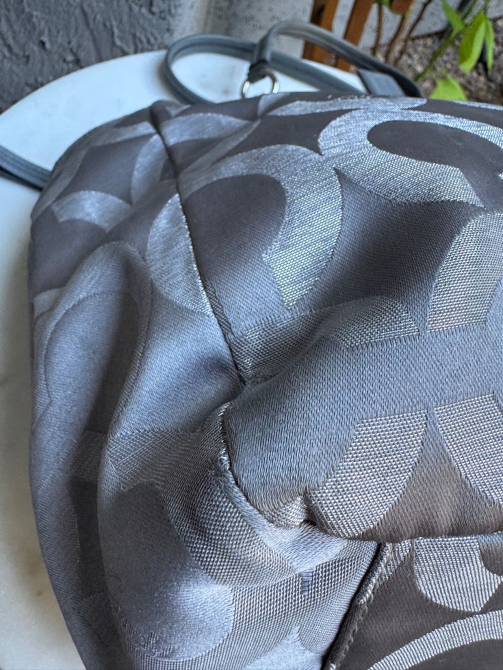Coach Mis Op Art Lurex Monogram Canvas Shoulder Bag - Picture 14 of 16